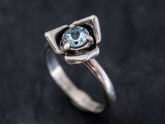 Blue Topaz Ring, Flower Topaz Ring, Topaz Rose Ring, Blue Topaz, Vintage Topaz Ring, December Birthstone, Rose Petal Ring,Silver Ring