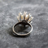 Genuine Pearl Ring - White Cocktail Ring - Vintage Bridal Ring