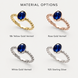 Chic 925 Sterling Silver ring with Baguette Blue Sapphire, a stunning September birthstone gift that symbolizes loyalty and sincerity.