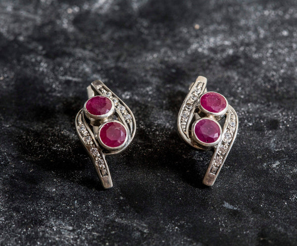 Nadean Designs Natural Ruby Earrings -Ruby Gemstone Cube Drop India | Ubuy