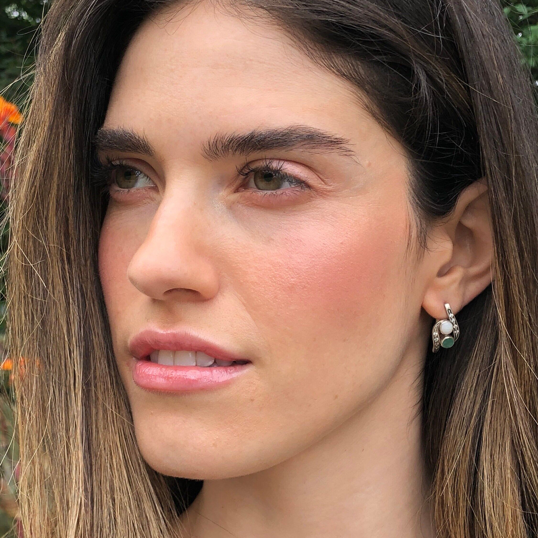 Elegant 925 Sterling Silver earrings featuring two round Natural Red Rubies, perfect for birthdays and special occasions.