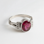 Created Ruby Ring made in 925 Sterling Silver with Oval Created Red Ruby in Bezel setting, July Birthstone gift idea, symbolizes nobility, purity, and passion, ideal for everyday wear and perfect for birthday gifting and special occasions.