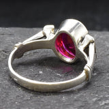 Ruby Ring, Created Ruby, Red Antique Ring, Vintage Ring, Red Oval Ring, Red Ruby Ring, Proposal Ring, Engagement Ring, Solid Silver Ring