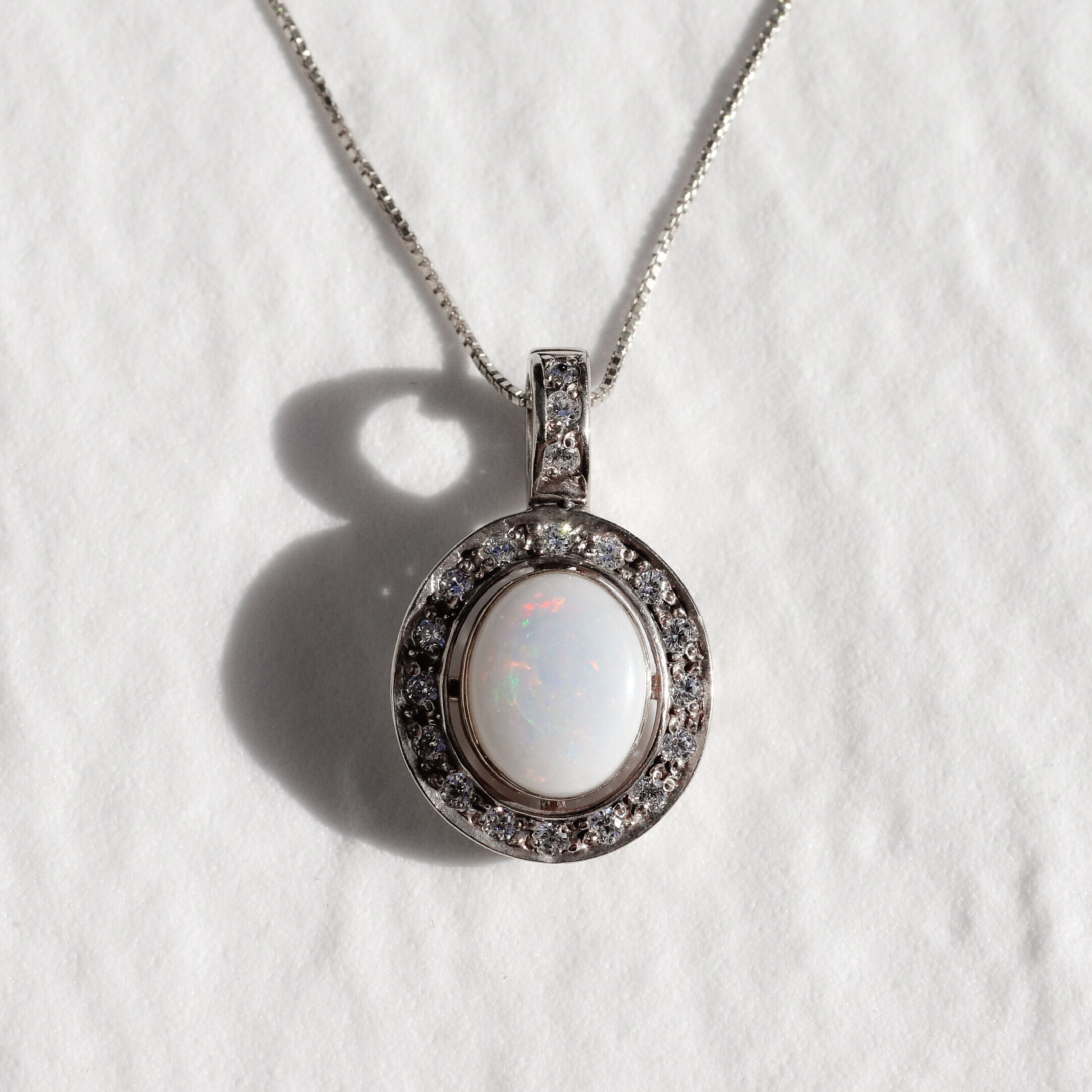 Opal Pendant, Vintage Opal Pendant, Precious Australian Opal, October Birthstone, White Antique Pendant, October Pendant, 925 Silver Pendant