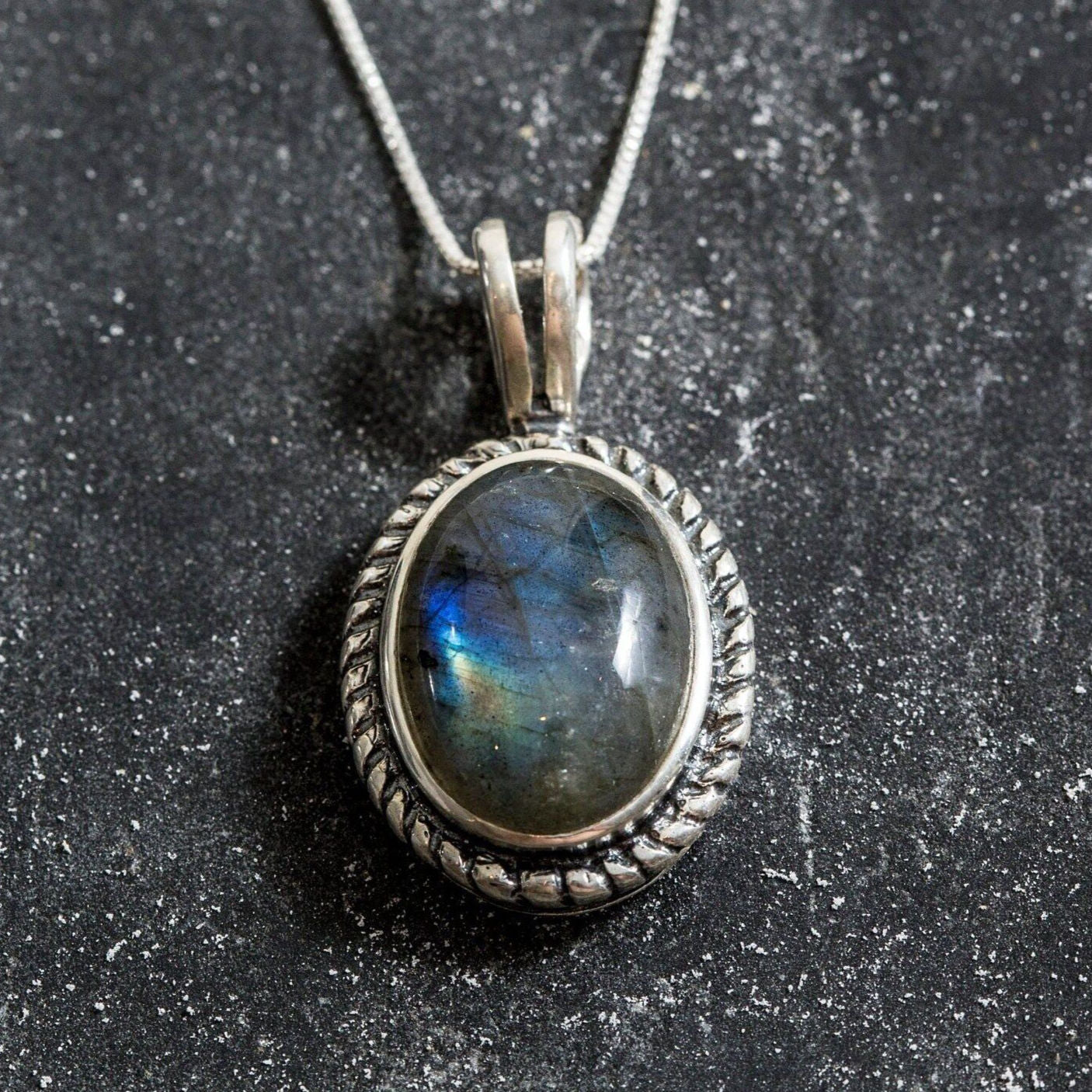 Labradorite Pendant, Natural Labradorite, Victorian Pendant, Statement Pendant, Large Labradorite Pendant, Solid Silver Pendant, Labradorite