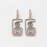 Silver Statement Earrings - Large Dangling Earrings - Silver Maze Earrings