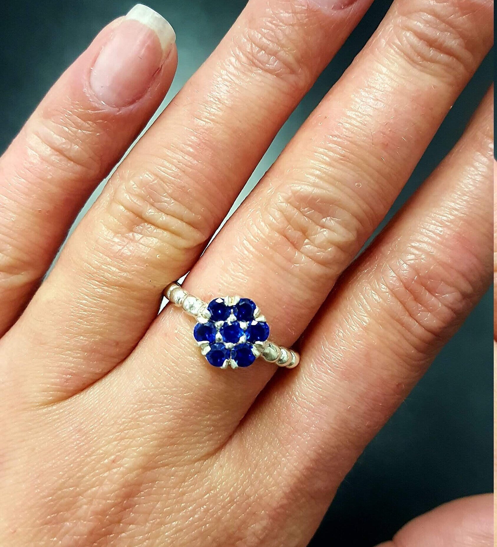 Created Sapphire Ring in 925 Sterling Silver with Round Blue Sapphire, ideal September birthday gift for sincerity and faithfulness.