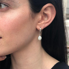 Long Opal Earrings, Natural Australian Opal, October Birthstone, Dangling Earrings, Dainty Earrings, White Earrings, 925 Silver Earrings