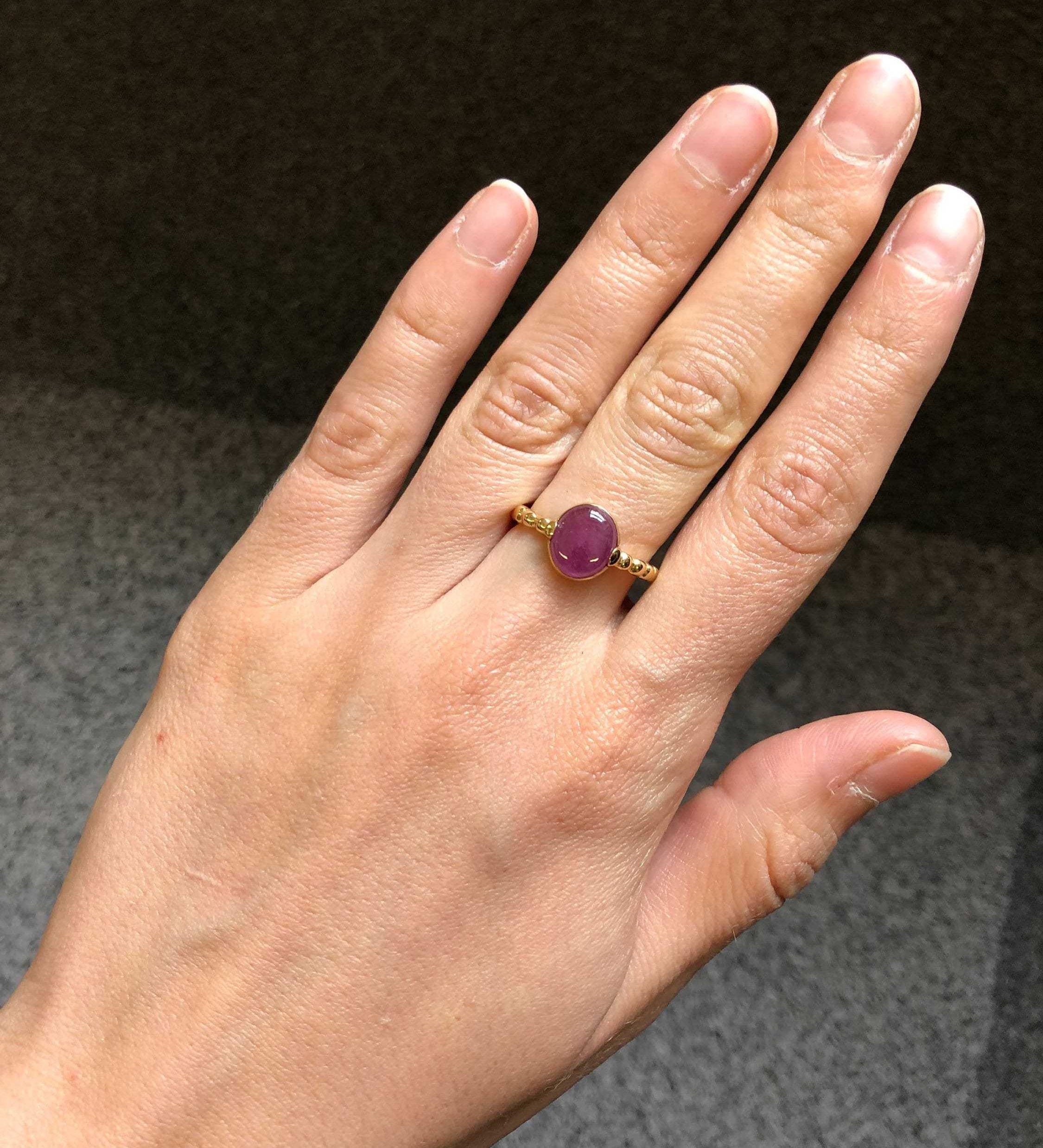 Elegant 18k Gold Vermeil Natural Ruby Ring, perfect for July birthdays and special occasions, symbolizing love and passion.