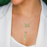 Peridot Pendant - Green Baguette Necklace - Layering Necklace