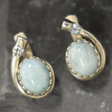 Larimar Earrings, Natural Larimar, Vintage Earrings, Sky Blue Earrings, Teardrop Earrings, Jewel of Atlantis, Solid Silver Earrings, Topaz