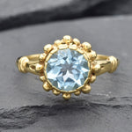 Blue Topaz Ring, Natural Topaz, December Birthstone, Vintage Rings, Vintage Topaz Ring, Blue Topaz SKY, Blue Diamond, Solid Silver Ring (498914030)(1)