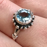 Blue Topaz Ring, Natural Topaz, December Birthstone, Vintage Rings, Vintage Topaz Ring, Blue Topaz SKY, Blue Diamond, Solid Silver Ring (498914030)(1)