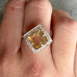 Real Citrine Ring - Yellow Engagement Ring - Vintage Citrine Ring