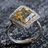 Real Citrine Ring - Yellow Engagement Ring - Vintage Citrine Ring