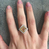 Real Citrine Ring - Yellow Engagement Ring - Vintage Citrine Ring