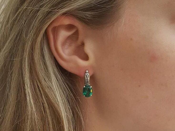 Larimar Earrings, Natural Larimar, Blue Tribal Earrings, Blue Stone Earrings, Vintage Silver Earrings, Silver Tribal Earrings, Boho Earrings