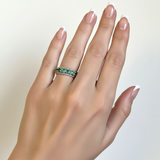 Beautifully crafted 925 Sterling Silver ring with Round Created Green Emerald, perfect for adding elegance to any outfit or occasion.