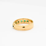 Chic 18k Gold Vermeil Ring with a radiant Created Green Emerald, an enchanting choice for May birthdays and special moments.