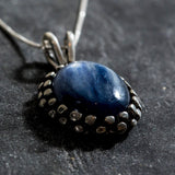 Statement Kyanite Necklace - Genuine Kyanite Pendant - Blue Gemstone Necklace