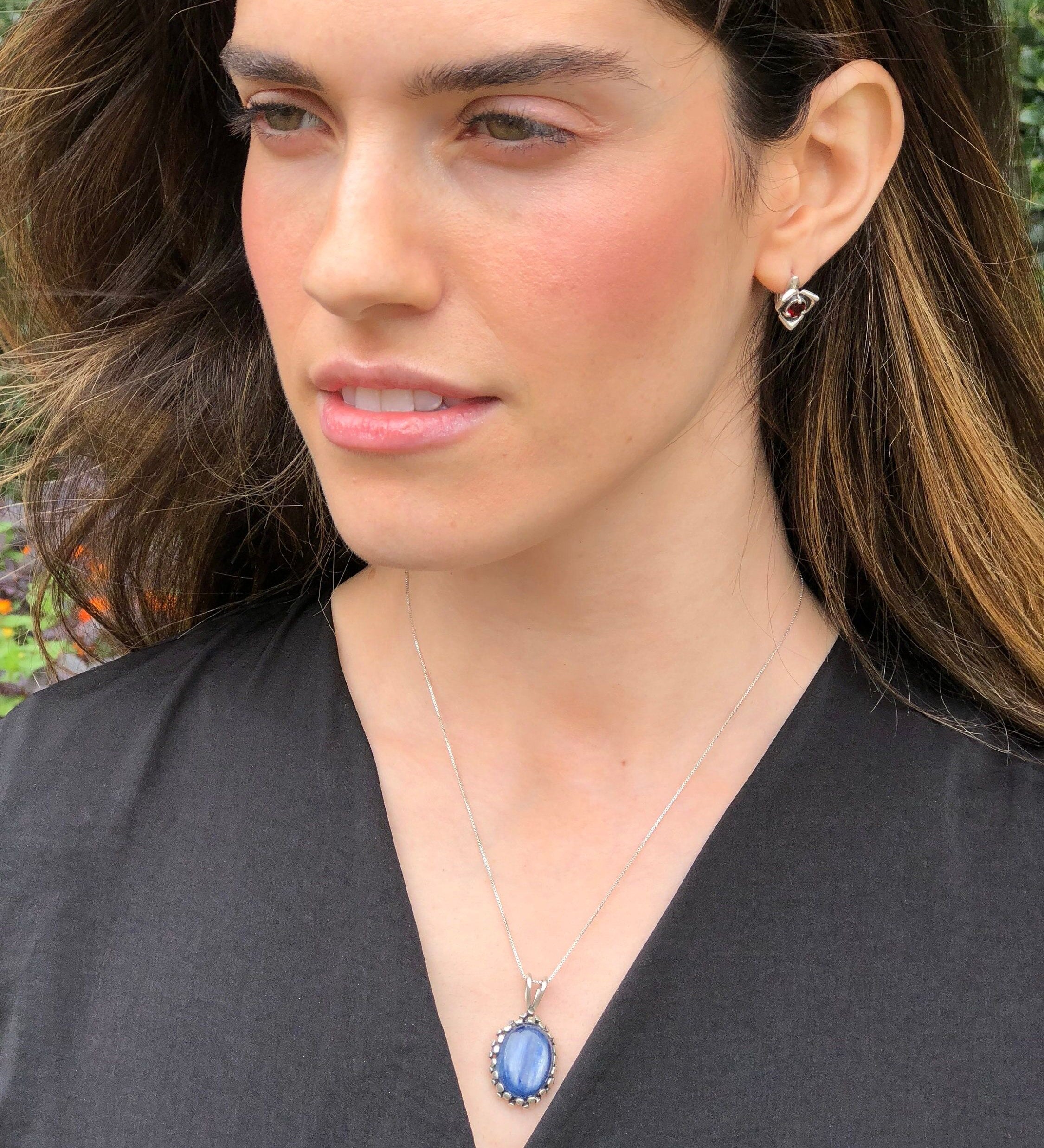 Big Kyanite Pendant, Natural Kyanite, Blue Kyanite Pendant, Vintage Pendant, Large Stone, Unique Design, Solid Silver Pendant, Kyanite