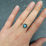 Flower Turquoise Ring - Blue Rose Ring - December Birthday Gift