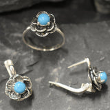 Flower Turquoise Ring - Blue Rose Ring - December Birthday Gift
