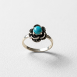 Flower Turquoise Ring - Blue Rose Ring - December Birthday Gift