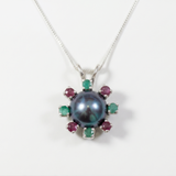 Black Pearl Necklace - Natural Pearl Pendant - Mothers Birthstone Necklace