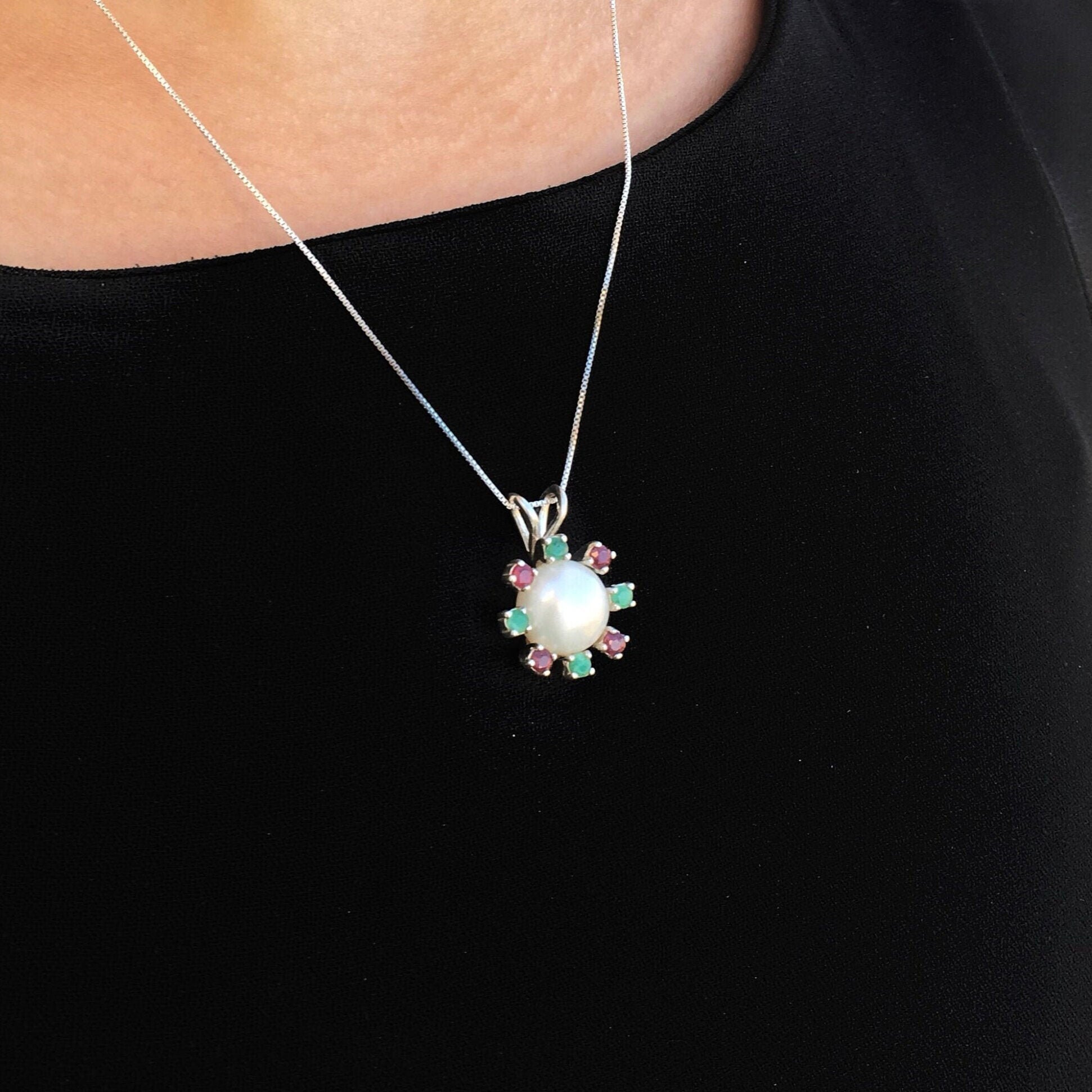 Real Pearl Pendant, Black Pearl Pendant, June Birthstone, Real Pearl Necklace, Vintage Style Pearl, June Necklace, June Birthday Gift, 925