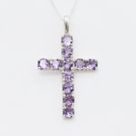 Amethyst Pendant, Natural Amethyst, Cross Pendant, February Birthstone, Amethyst Cross, Purple Pendant, Purple Cross, Solid Silver Pendant