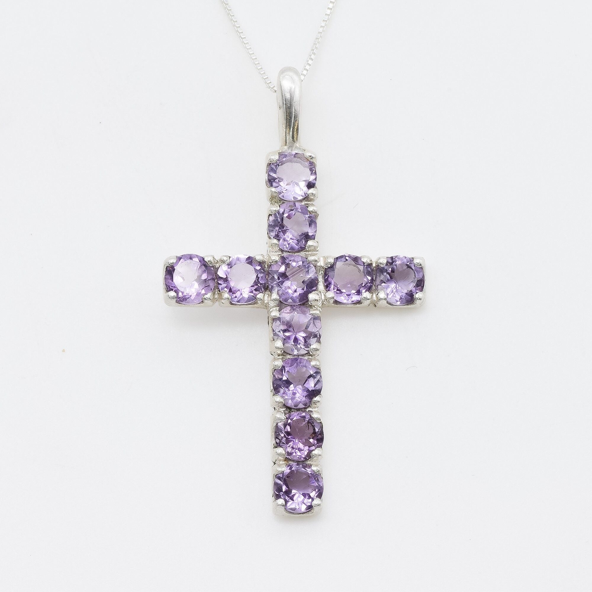 Amethyst Pendant, Natural Amethyst, Cross Pendant, February Birthstone, Amethyst Cross, Purple Pendant, Purple Cross, Solid Silver Pendant