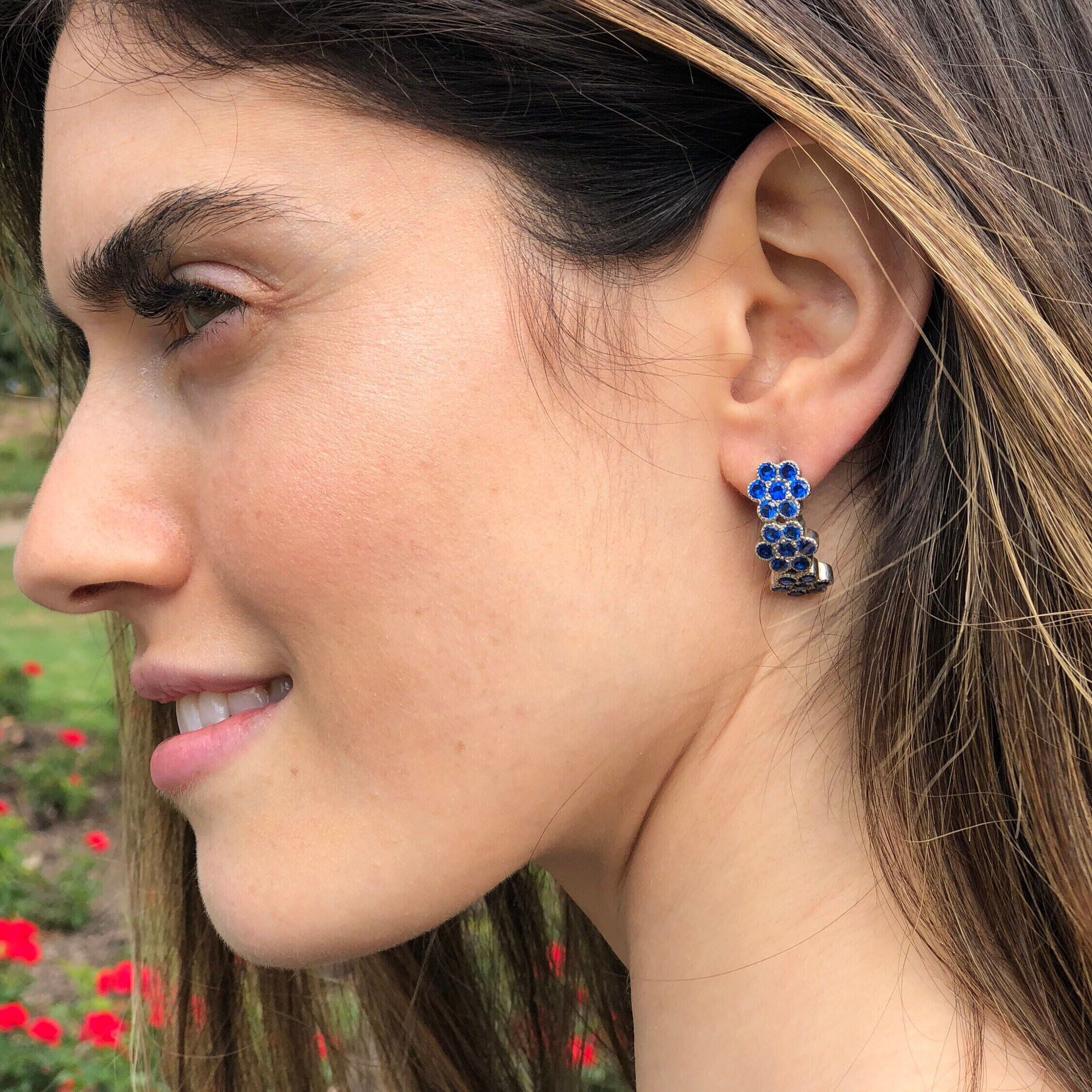 Amethyst Earrings, Natural Amethyst, February Birthstone, Flower Earrings, Vintage Earrings, Purple Earrings, 925 Silver Earrings, Amethyst