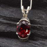 Stunning Created Ruby Pendant in 925 Sterling Silver, showcasing a timeless design, ideal for daily wear and special moments.