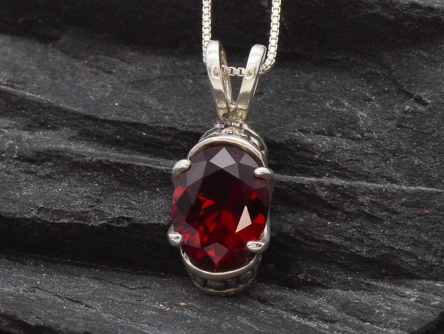 Stunning Created Ruby Pendant in 925 Sterling Silver, showcasing a timeless design, ideal for daily wear and special moments.