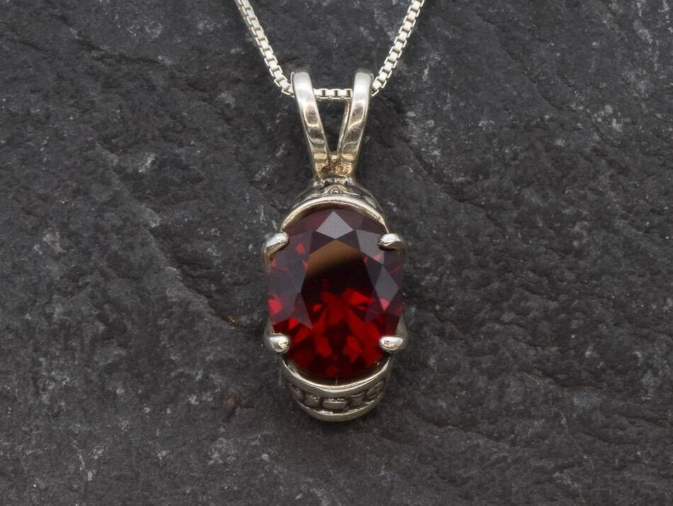 Charming Ruby Pendant in 925 Sterling Silver with Created Red Ruby, a perfect addition to any jewelry collection and meaningful gift.
