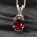 Elegant Ruby Pendant in 925 Sterling Silver, featuring an Oval Created Red Ruby, perfect for birthdays and special occasions.