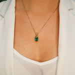 Charming Ruby Pendant in 18k Gold Vermeil with an Oval Created Red Ruby, symbolizing passion and sophistication for any occasion.