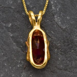 Luxurious Ruby Pendant in 18k Gold Vermeil with Oval Created Red Ruby, a timeless piece for special occasions and daily style.