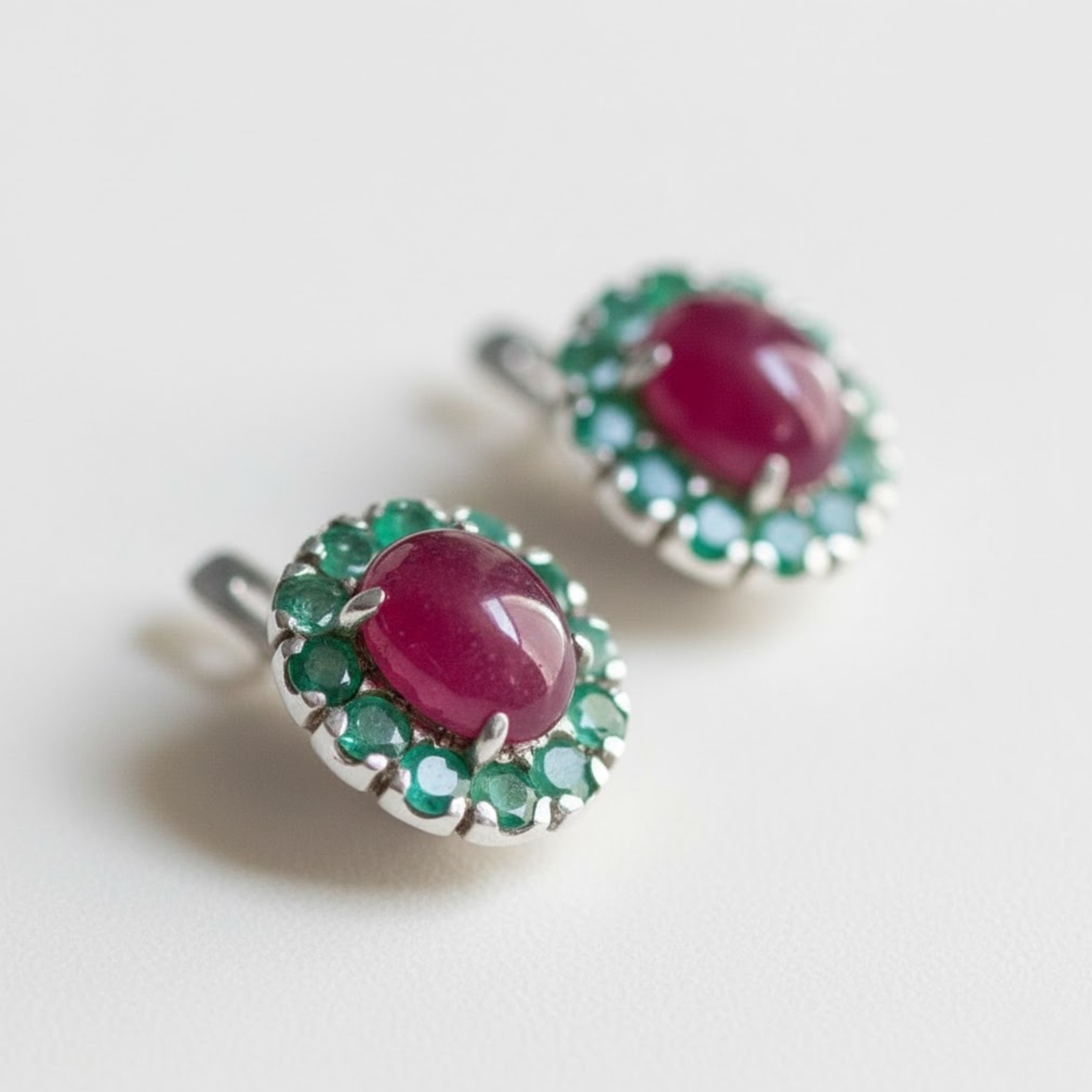 Stylish Sterling Silver Ruby Earrings with Oval Red Gemstones, ideal for daily wear and memorable gifts for loved ones.