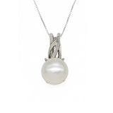 White Pearl Pendant - Natural White Pearl Necklace, Gold Pearl Pendant