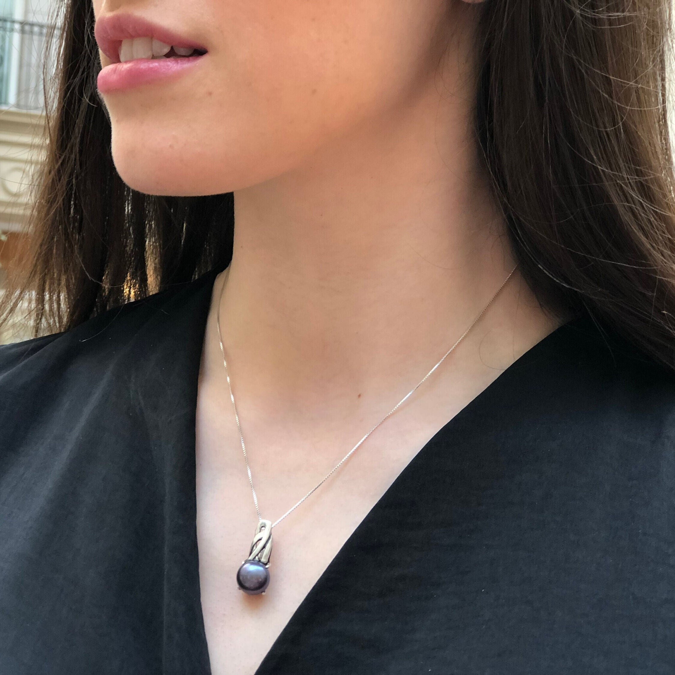 Beige Pearl Pendant,  Natural Pearl, Beige Pearl, June Birthstone, Real Pearl Pendant, Vintage Pendant, Beige Pendant, Silver Pendant, Pearl