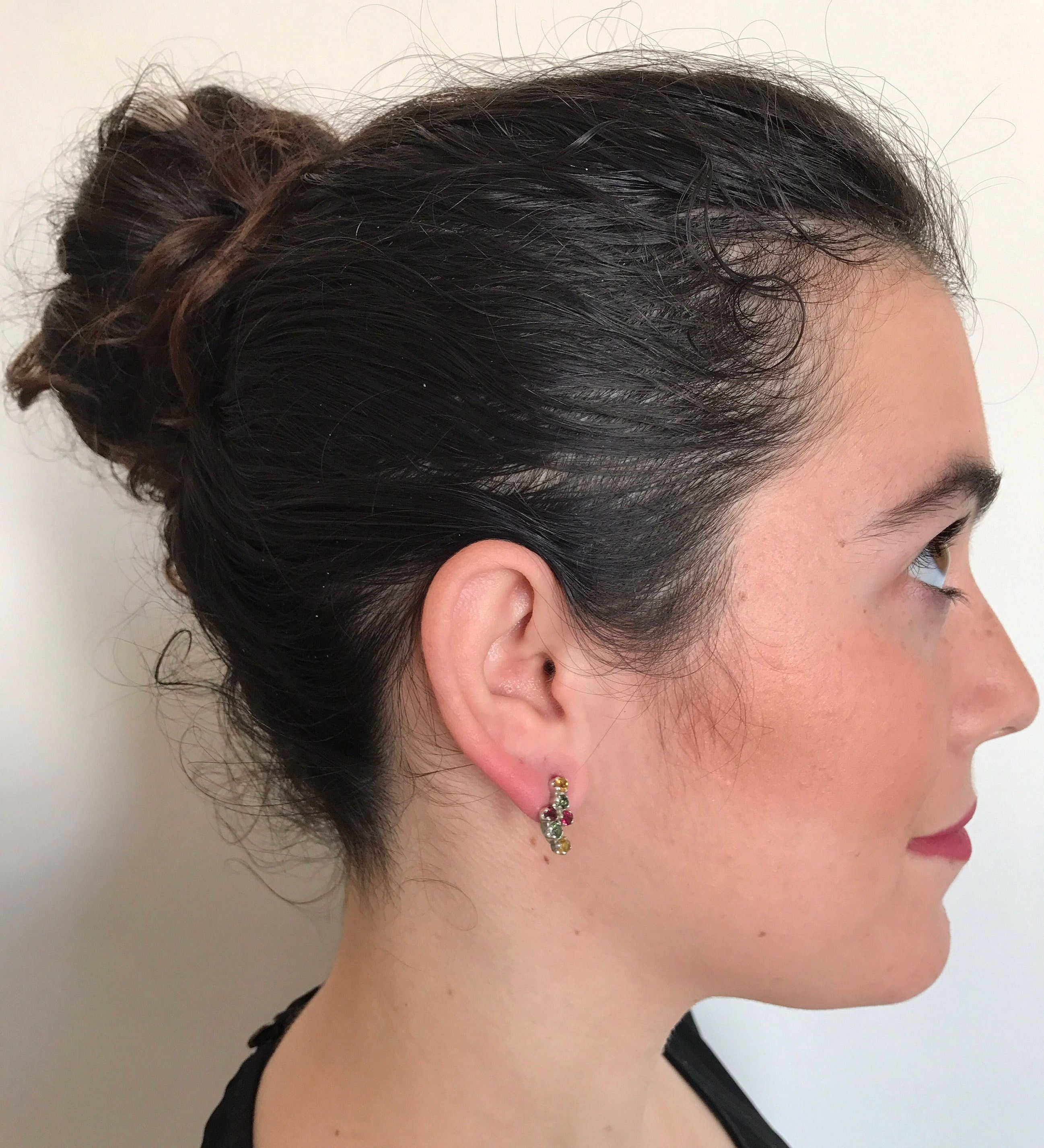 Tourmaline Earrings, Healing Stones, October Birthstone, Vintage Earrings, Mothers Birthstones, Natural Tourmaline, Solid Silver, Tourmaline