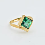 Gold Emerald Ring - Vintage Emerald Ring, May Birthstone Ring