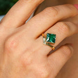 Gold Emerald Ring - Vintage Emerald Ring, May Birthstone Ring