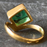 Gold Emerald Ring - Vintage Emerald Ring, May Birthstone Ring