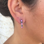 Tourmaline Earrings, Mystic Topaz Earrings, Natural Tourmaline, Topaz Earrings, Vintage Earrings, Pink Earrings, Silver Earrings, Tourmaline