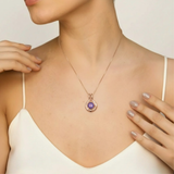 Rose Gold Vermeil Amethyst Pendant, February Birthstone, symbolizes peace & clarity, perfect for everyday wear and special occasions.