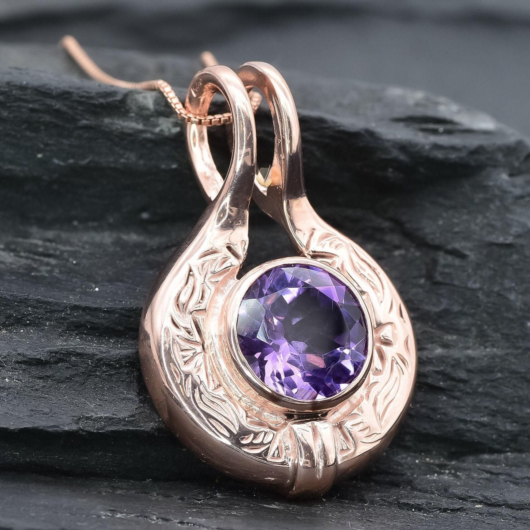 Amethyst Pendant, Natural Amethyst, Purple Pendant, February Birthstone, Egyptian Pendant, Vintage Pendants, Solid Silver Pendant, Amethyst(3)