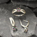 Purple Topaz Earrings - Genuine Mystic Topaz - Vintage Drop Earrings